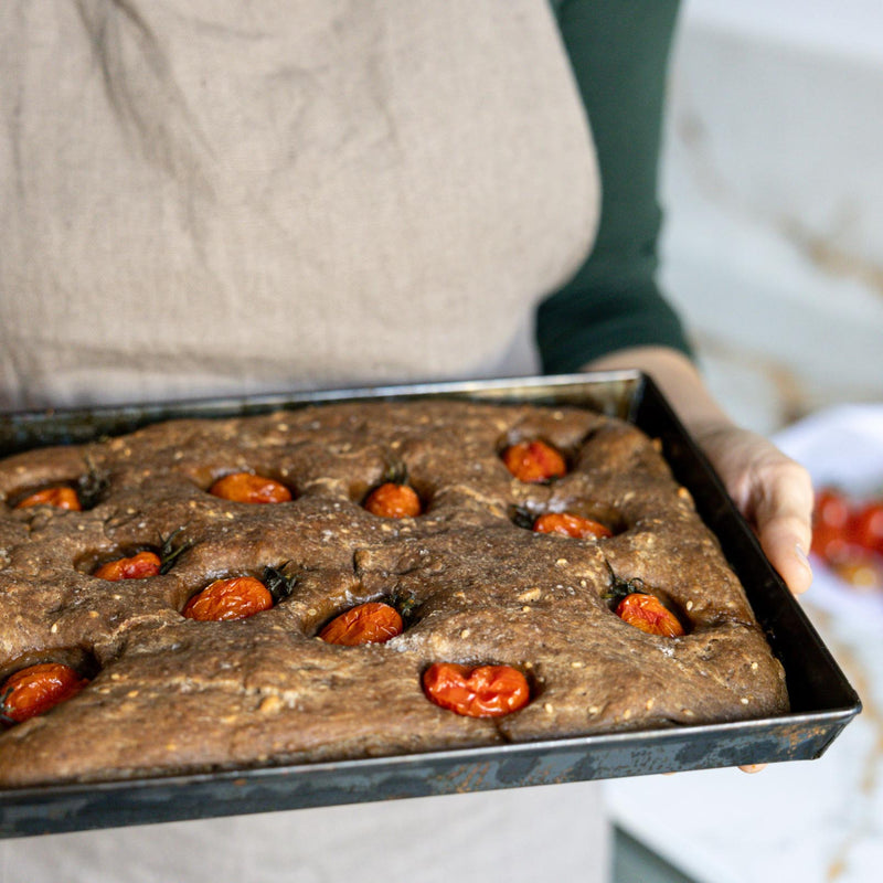 Blue iron tray